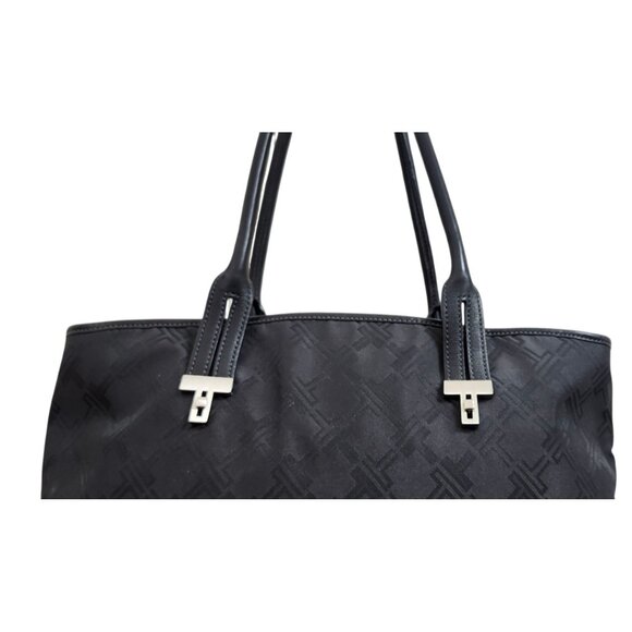 Tumi Signature Collection Handbag Tote Nylon w/Leather Trim Black - Picture 4 of 16